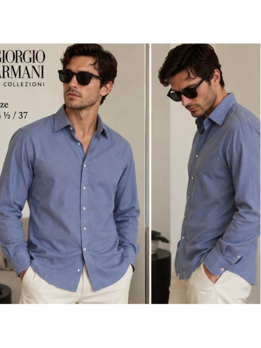 Giorgio Armani Le Collezioni Made in Italy Cotton Shirt 14 1/2